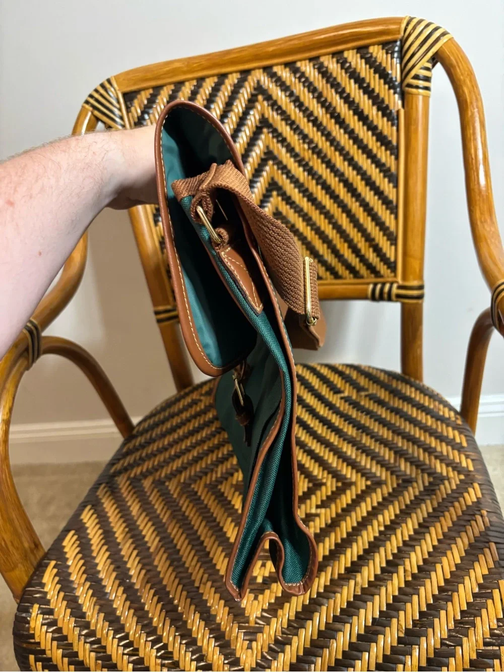 Vintage Polo Ralph Lauren Green Satchel Briefcase Bag